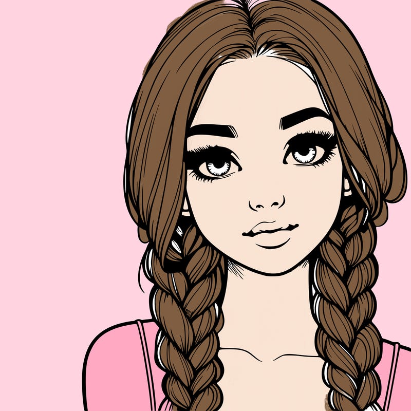 realistic girl with braids