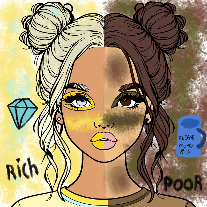 realistic girl with two buns in hair and lips