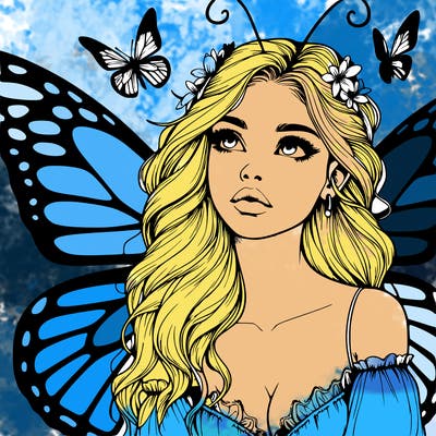 butterfly fairy realistic girl