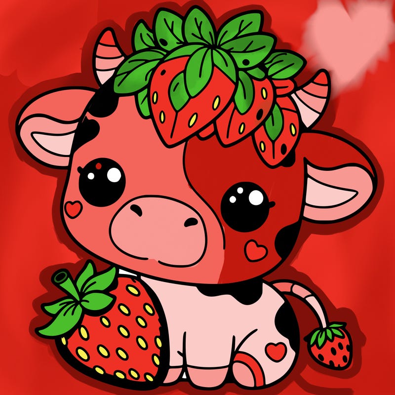 cute strawberry cow