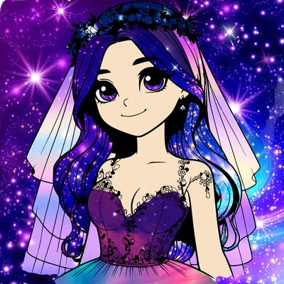 realistic girl in a wedding dress