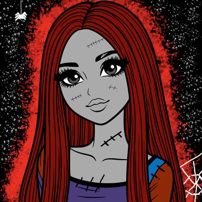 realistic girl with straight and long hair