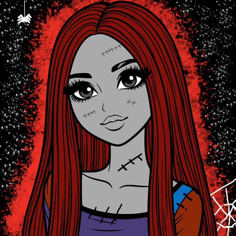 realistic girl with straight and long hair