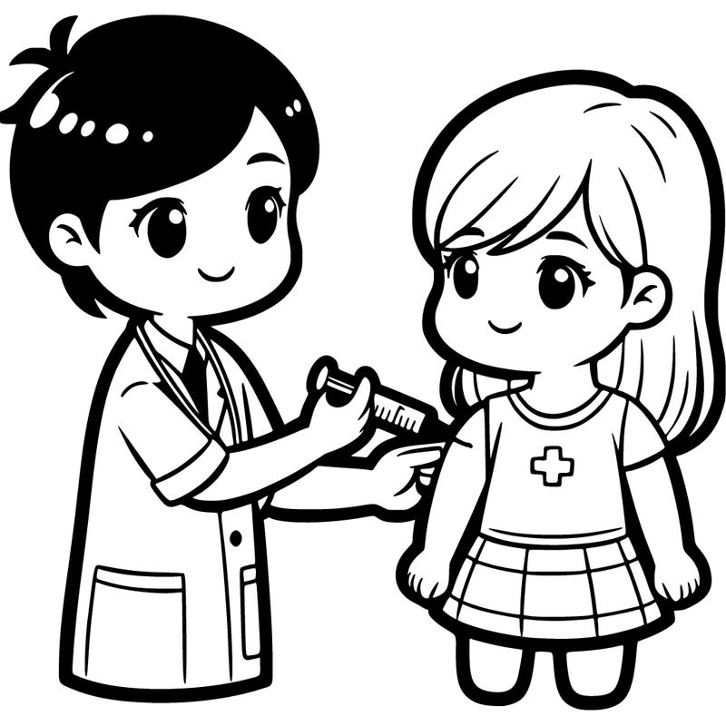nurse giving vaccine to a girl