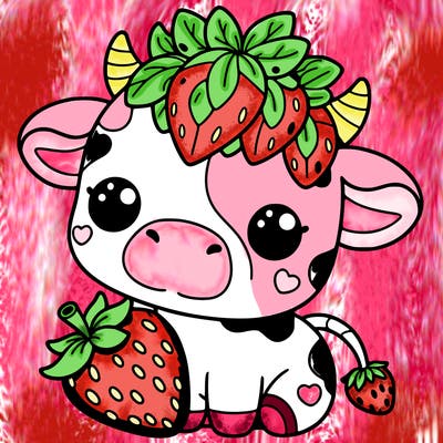 cute strawberry cow
