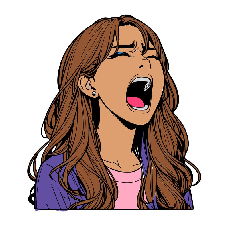 screaming realistic, girl