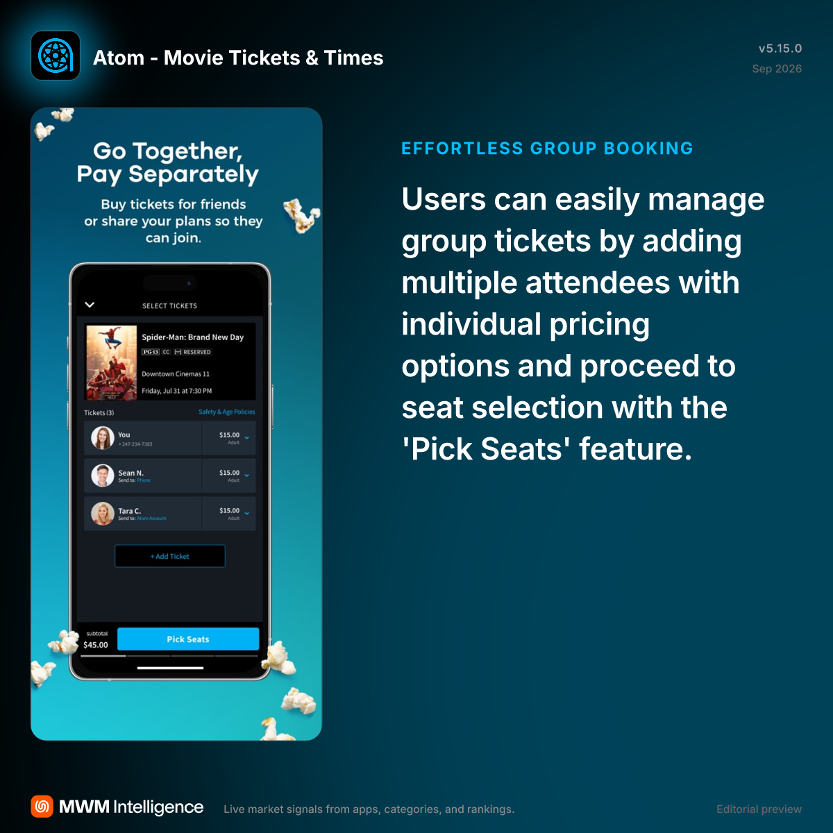 Atom - Movie Tickets & Times - Entertainment App | MWM