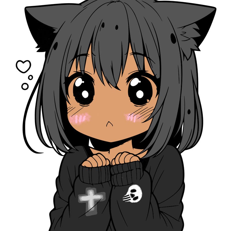 shy anime catgirl