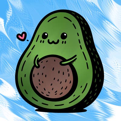 an avocado hugging an avocado