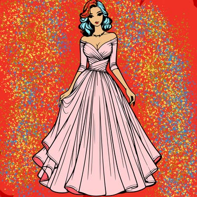 realistic woman in a beautiful dress