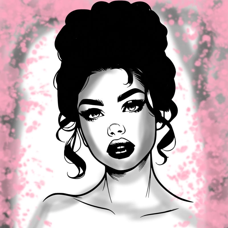 realistic girl wearing a 90s style up due and have full lips