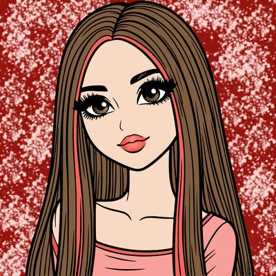 realistic girl with straight and long hair