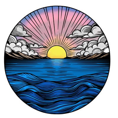realistic sunset