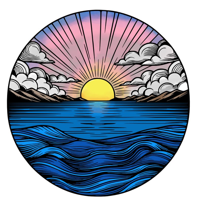 realistic sunset