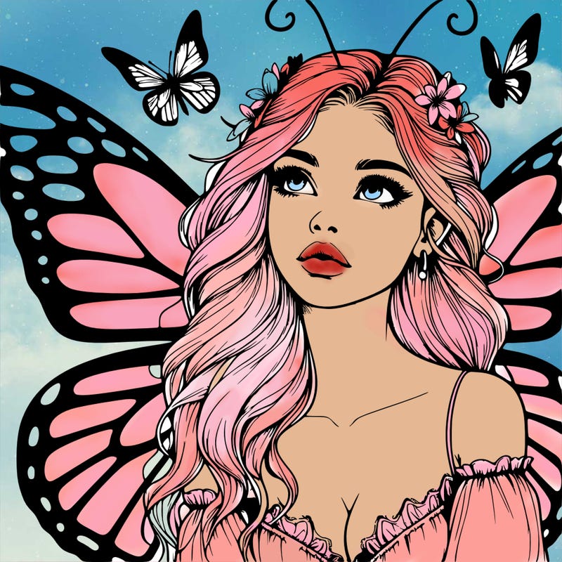 butterfly fairy realistic girl