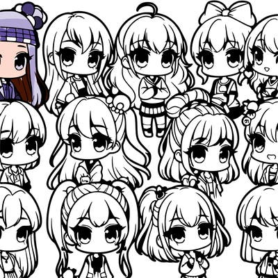 10 chibi girls