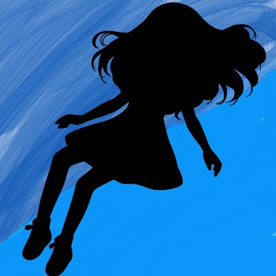 realistic girl floating