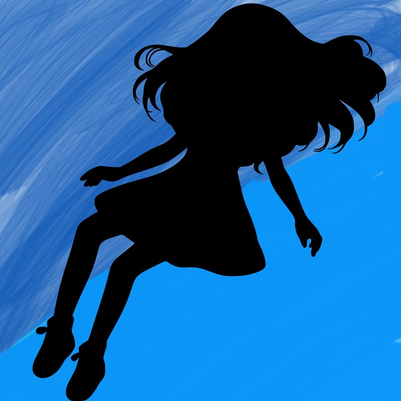 realistic girl floating