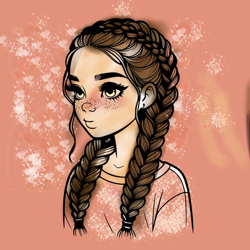 realistic girl with braids