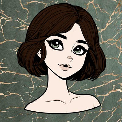 realistic girl with short hair