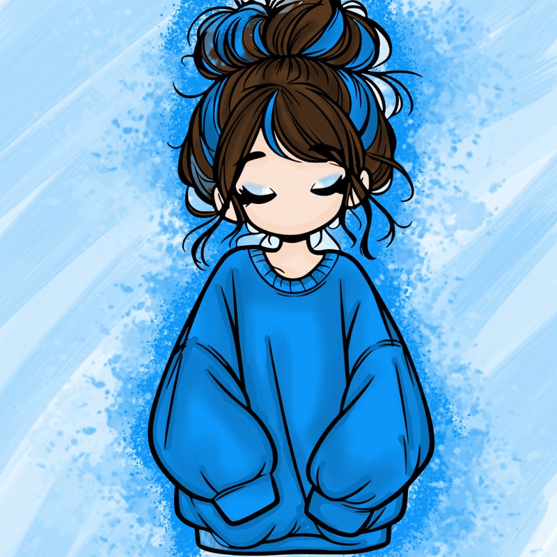 girl with baggy sweatshirt and messy bun