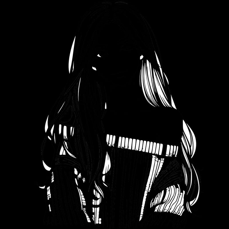 realistic girl with long hair wearing an off the shoulder sweater