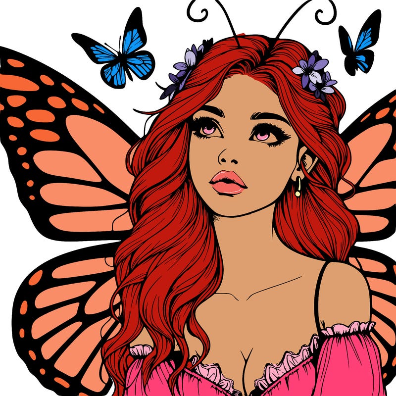 butterfly fairy realistic girl