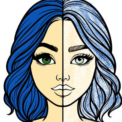 realistic girl split half