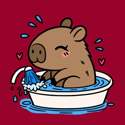 capybara taking a bath