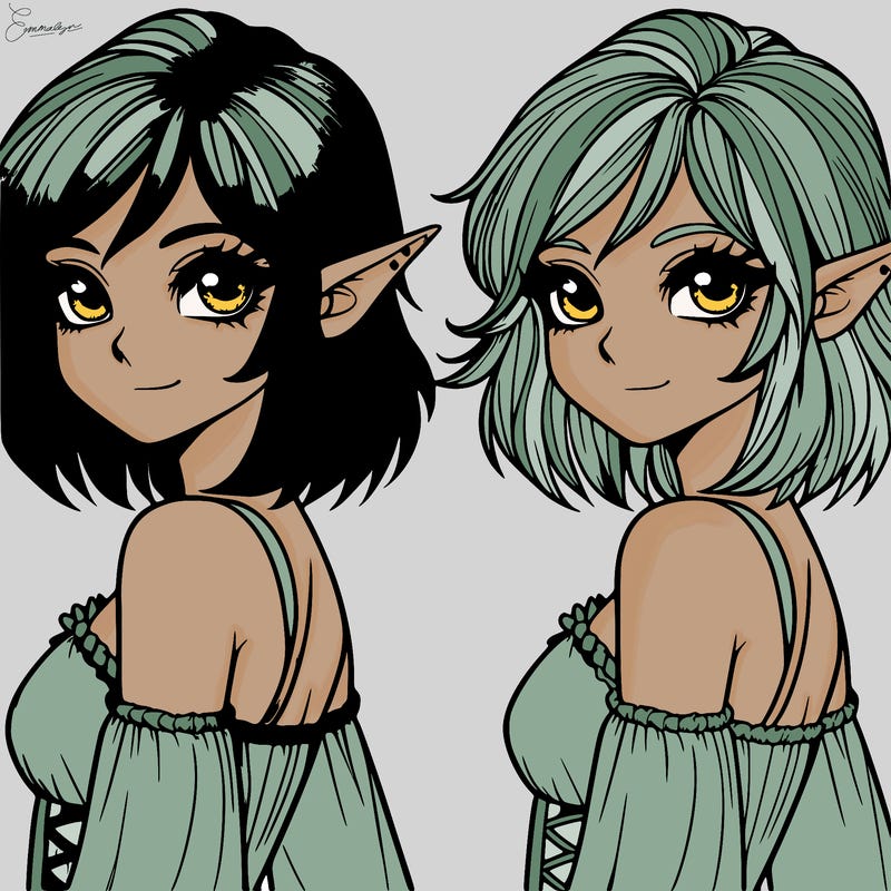 realistic fae girl with short hair