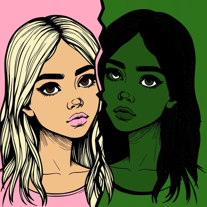 realistic girl split