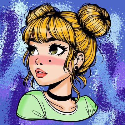 realistic girl with spacebuns