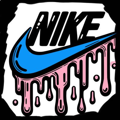 dripping nike logo