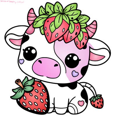 cute strawberry cow