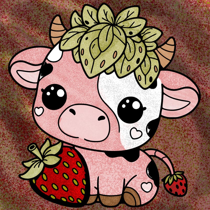 cute strawberry cow