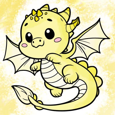 cute dragon trying to fly