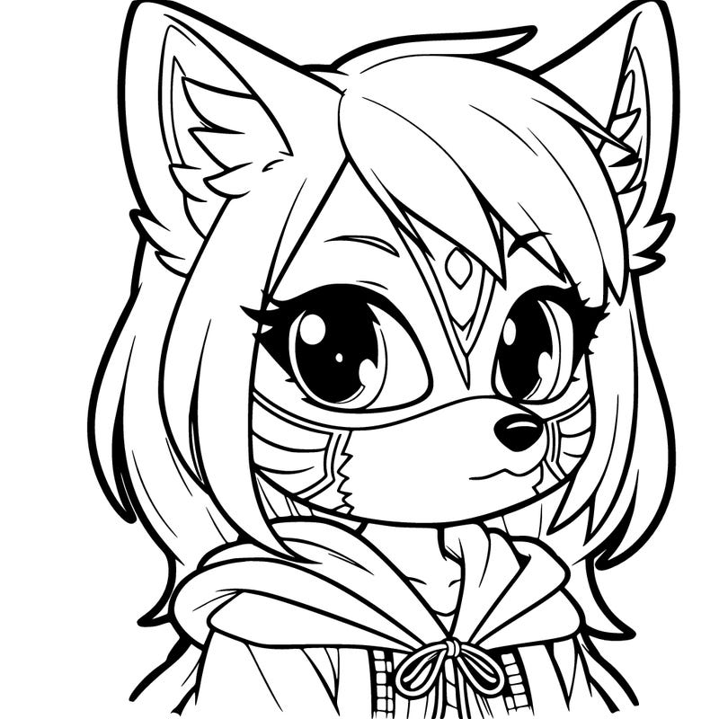 therian girl wearing a fox mask