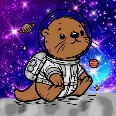 otter in a space suit