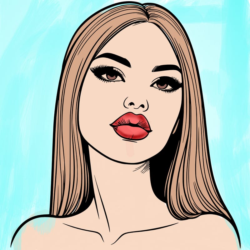 realistic woman with full lips