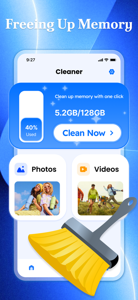 Clean Lion - Clean Lion app interface showing one-click phone memory cleanup and storage status