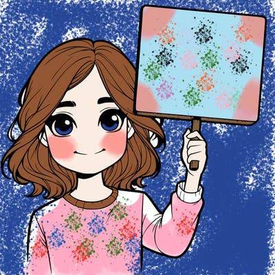 realistic girl holding up a sign