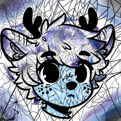 a humanoid deer with soft fluffy ears