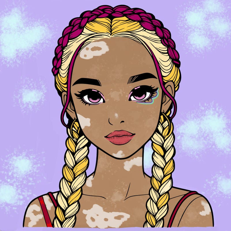 realistic girl with braids