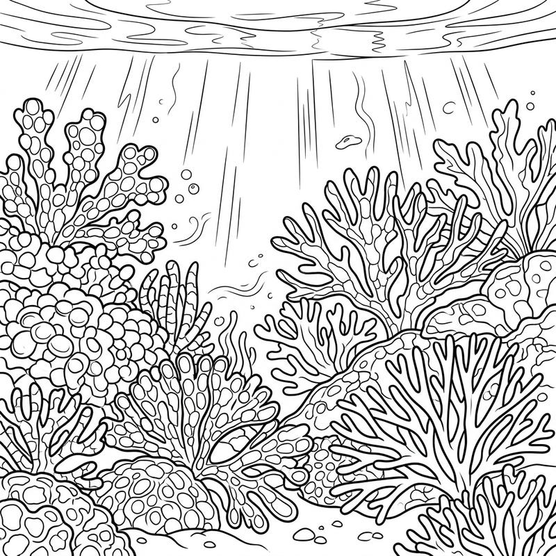 Escape the gloomy weather and immerse yourself in an enchanting underwater world with this coralline algae coloring page. Discover the vital beauty of the ocean floor, perfect for a cozy rainy day activity.