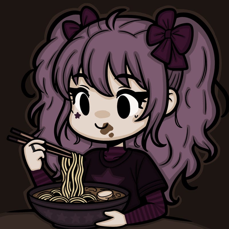 a girl eating ramen