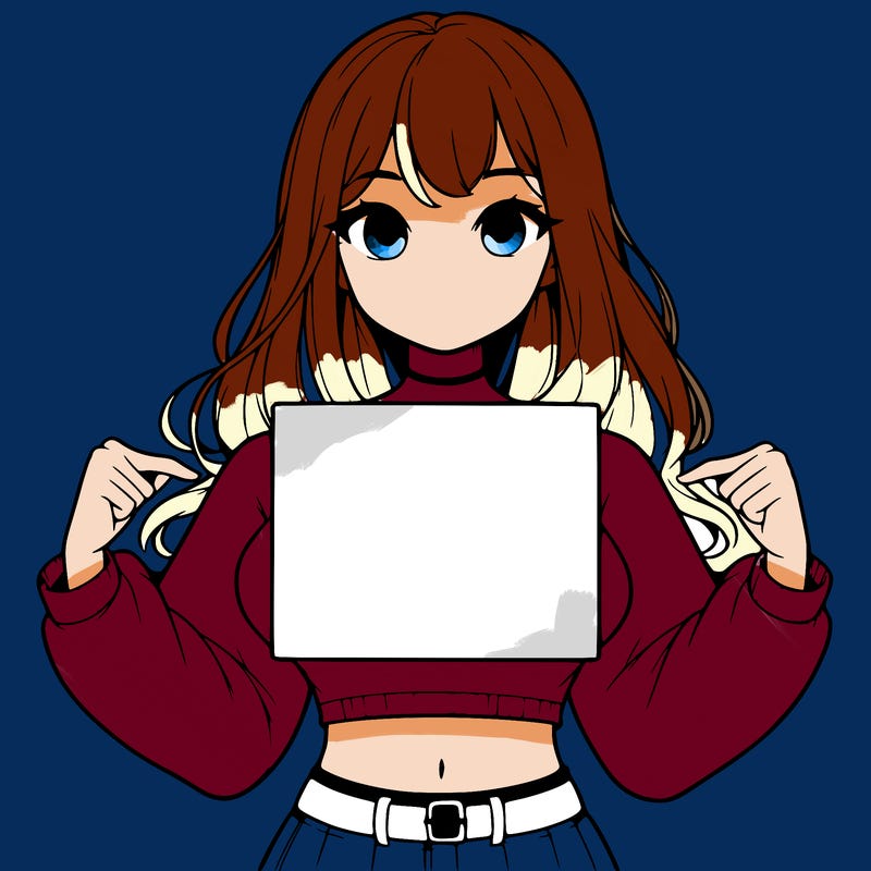 girl holding a blank sign in a long sleeve crop top