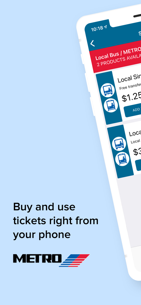 Q Ticketing - Q Ticketing app interface for buying Houston METRO bus and rail tickets on a smartphone