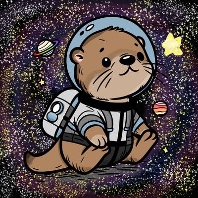 otter in a space suit