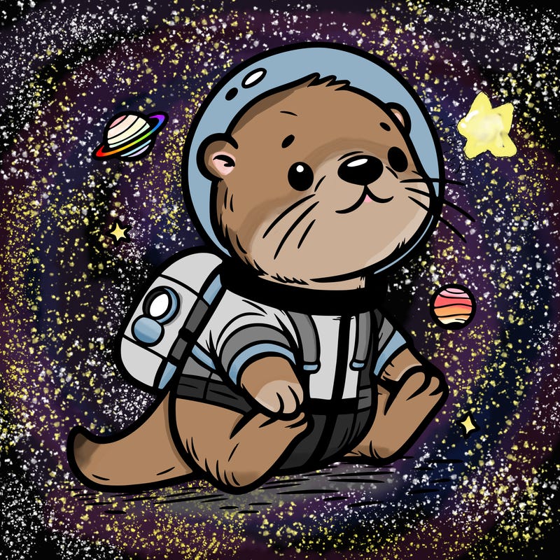 otter in a space suit