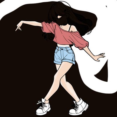 realistic girl danceing